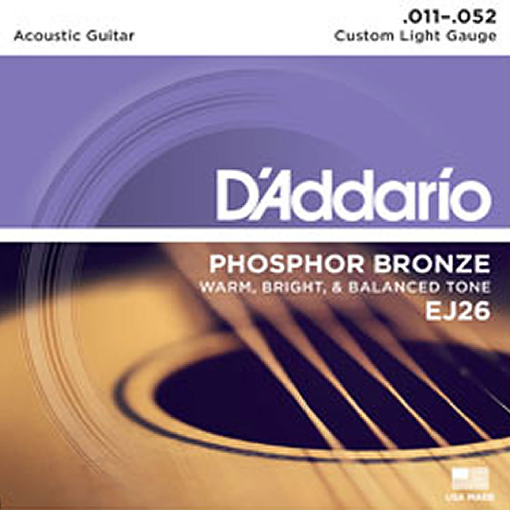 D'Addario EJ26 Phosphor Bronze Custom Light 11-52