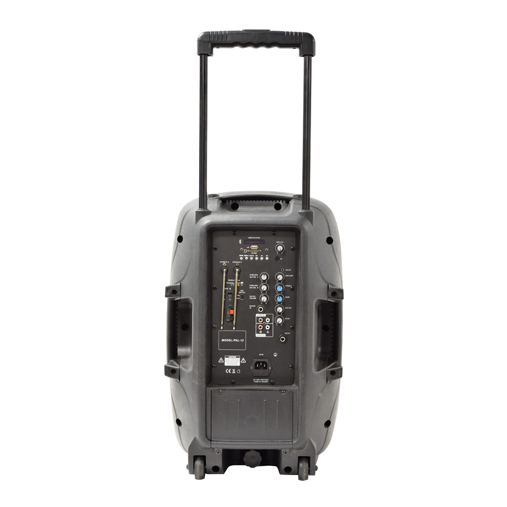 QTX PAL12 Portable PA Unit with LED's, Wireless Mics, Media Player