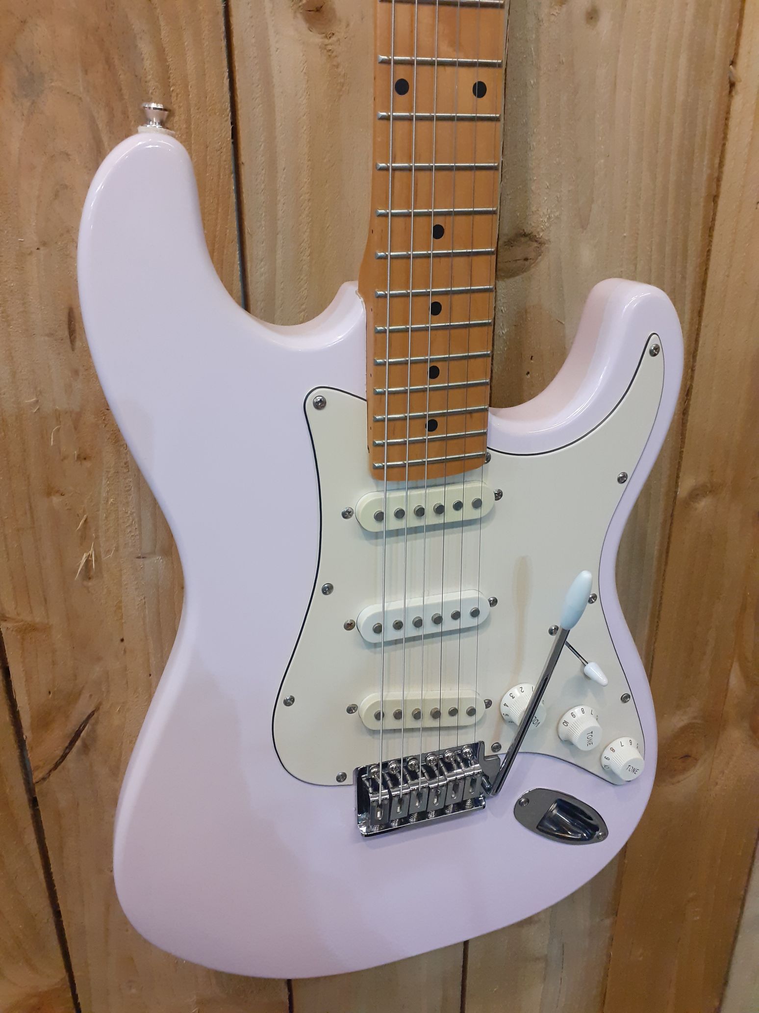Shine SI 10 Frontier Series S Style Electric Guitar in Pink CC Music Shop